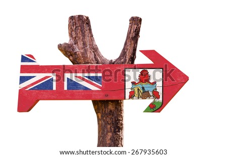 Bermuda Flag wooden sign isolated on white background