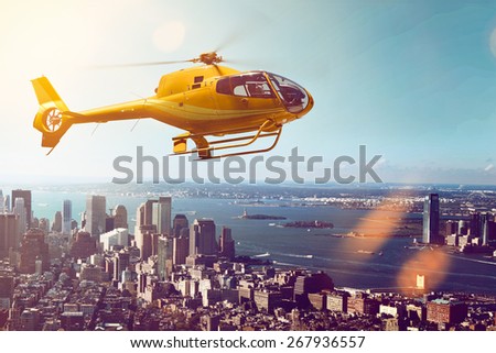 Helicopter Flight Royalty-Free Stock Photo #267936557