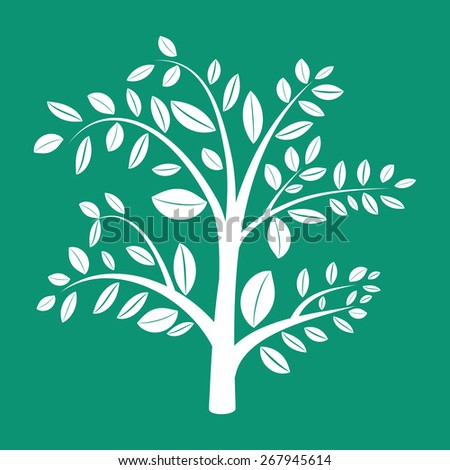 Abstract spring tree silhouette illustration icon
