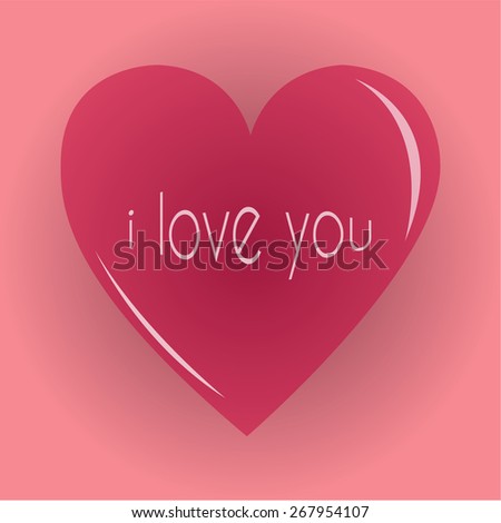 Colored background with a heart and text for valentine's day. Vector illustration