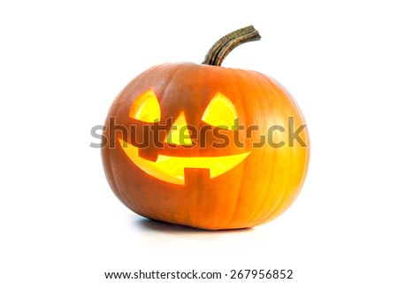 Halloween Pumpkin isolated on white background Royalty-Free Stock Photo #267956852
