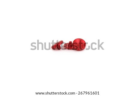 Red Small Soft Release Button on white background