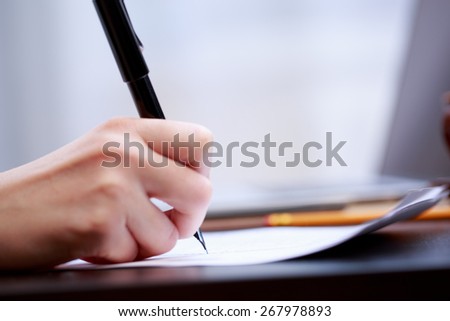 Woman working with documents