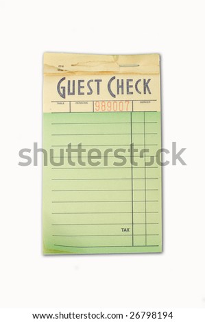a restaurant order pad isolated on white Royalty-Free Stock Photo #26798194
