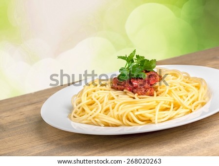 Spaghetti, pasta, white.