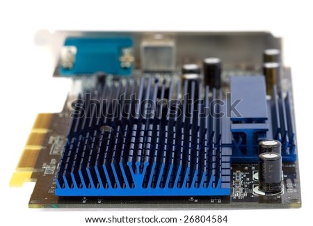 Computer video card, isolated on white background
