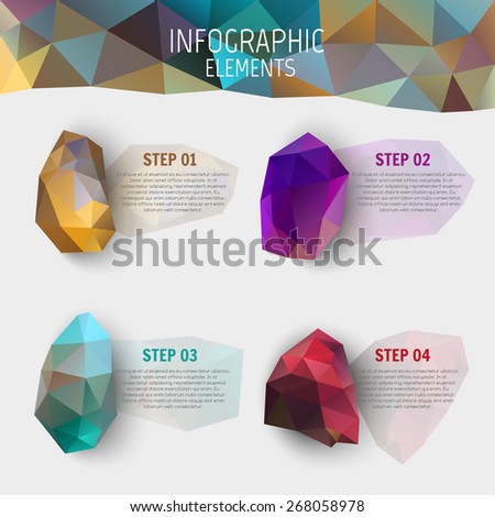 Polygonal infographics elements