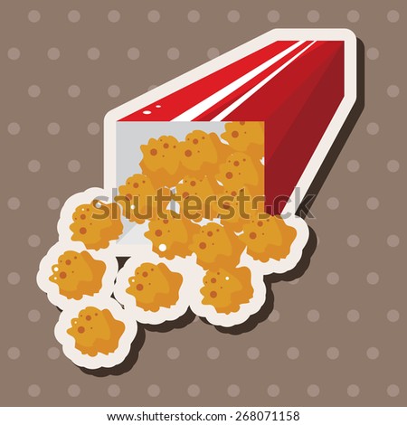 Fried foods theme chicken nuggets elements