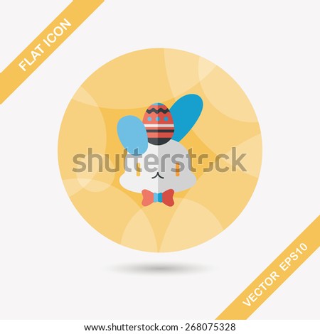 easter bunny flat icon with long shadow,eps10
