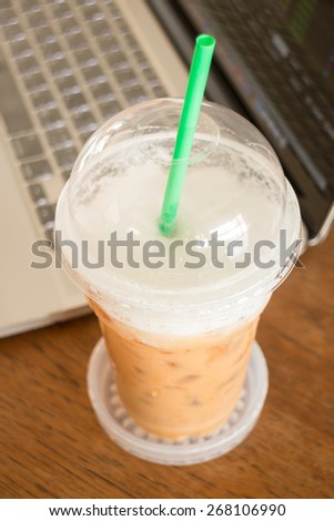 Internet serving at espresso shop, stock photo