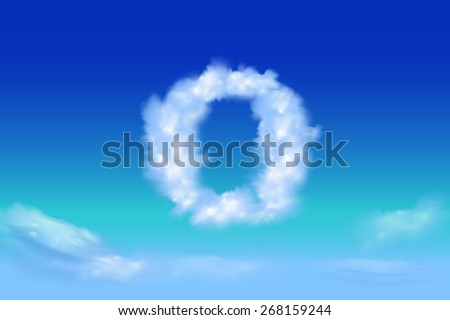 Lowercase Font from the clouds concept.o small letter