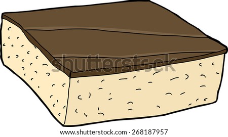 Isolated square of cake illustration over white background