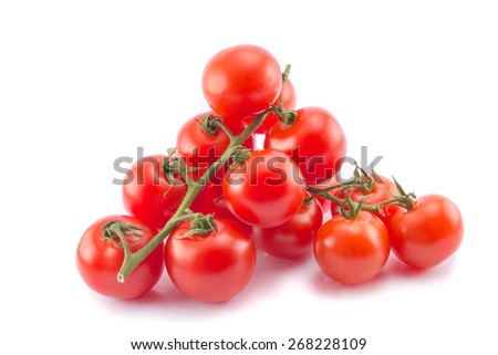 Two cocktail tomato branches isolated Royalty-Free Stock Photo #268228109