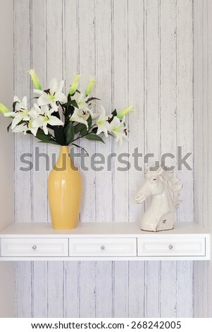 flower, vase and horse ceramic,interior.