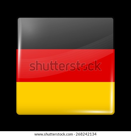 Flag of Germany. Glossy Icons Square Shape. This is File from the Collection European Flags