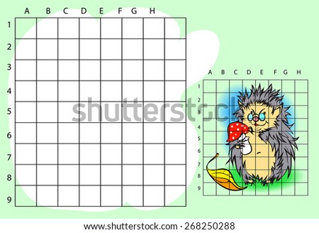 draw on the squares hedgehog vector and cartoon illustrations