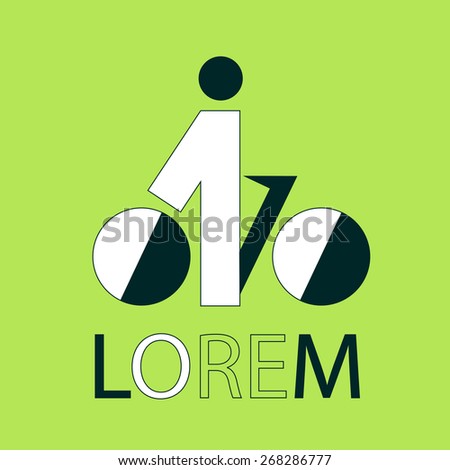Vector logo design template. Abstract stylized racing cyclist. Cycling road, sportsmen, summer sports icons.