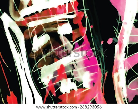 Vector illustration of colorful abstract watercolor composition. Abstract background, with paint strokes and splashes.
