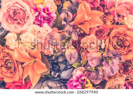 Vintage flower background - vintage filter