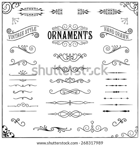 Vintage Ornaments - Collection of hand drawn vintage ornaments