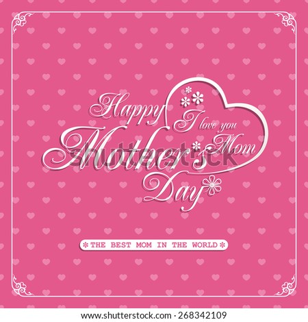 Happy Mothers's Day Greetings Cards Typographical Background
