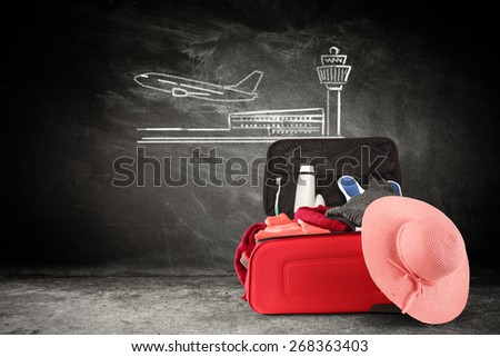 hat and suitcase 