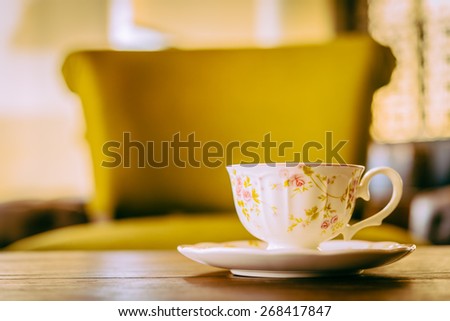 Coffee cup in coffee shop - vintage effect style pictures