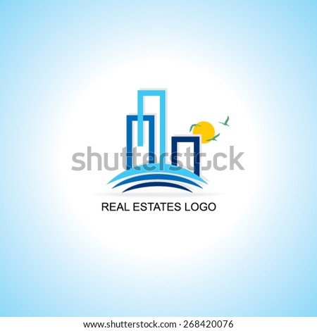 creative real estates sample logo vector illustration 