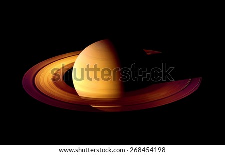 Gold Isolated Saturn - Elements of this Image Furnished by NASA