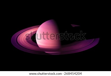 Pink Isolated Saturn - Elements of this Image Furnished by NASA