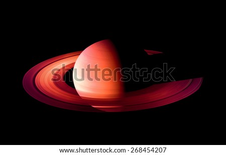 Red Isolated Saturn - Elements of this Image Furnished by NASA