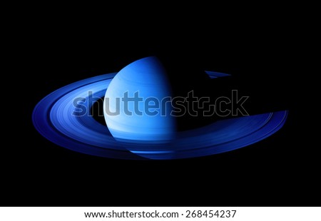 Blue Isolated Saturn - Elements of this Image Furnished by NASA