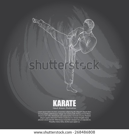 Karate background Design. Hand drawn.