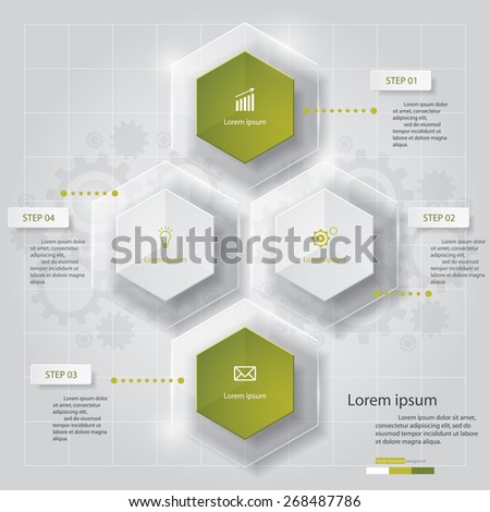 4 Steps chart template/graphic or website layout. Vector.