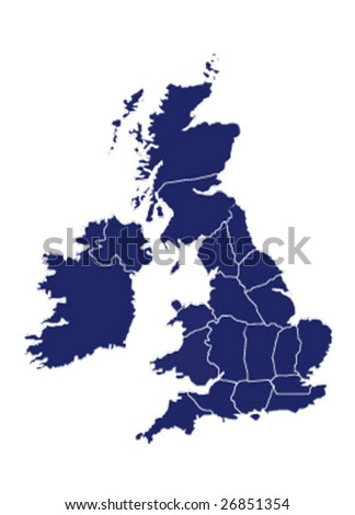 Vector Map of United Kingdom and Ireland