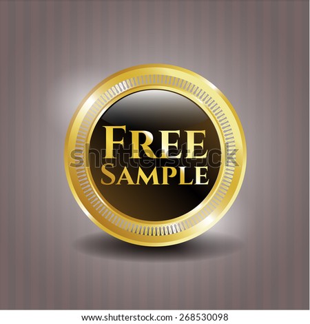 Free sample gold shiny emblem
