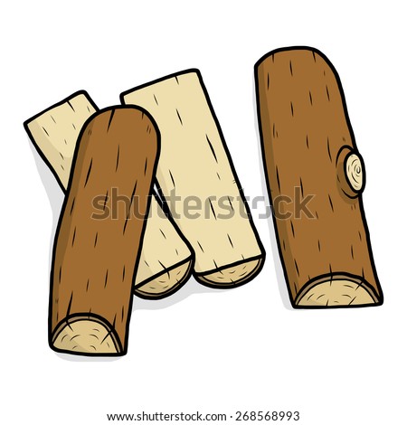firewood / cartoon vector and illustration, hand drawn style, isolated on white background.