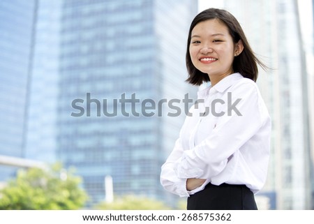 Asian young female executive smiling portrait