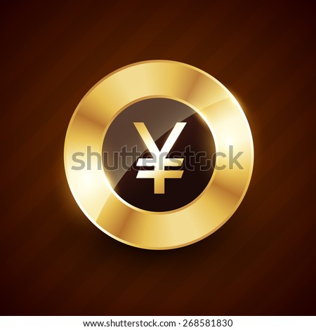 yen golden coin design with shiny effects vector illustration
