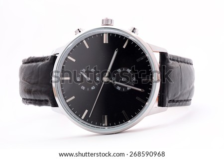 wristwatch on white background