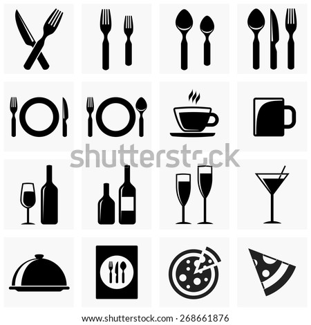 Restaurant icons Royalty-Free Stock Photo #268661876