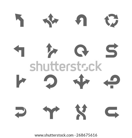 Simple Set of Direction Related Vector Icons for Your Design.