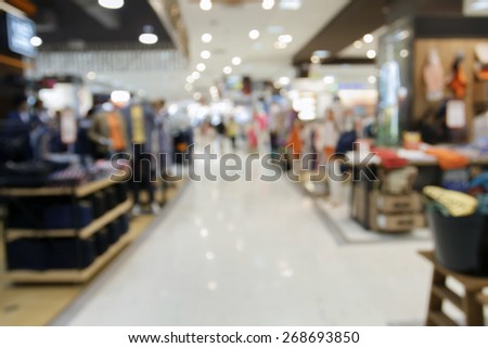 blurry supermarket/mall for background and shopping