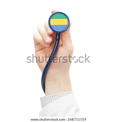 Stethoscope with flag conceptual series - Gabon