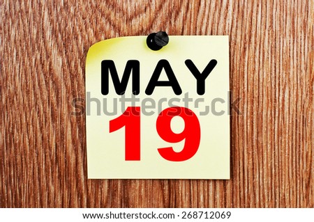 May 19 Calendar. Part of a set