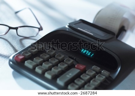 Calculator and glasses