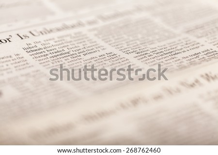 Newspaper, The Media, Historic World Event.
