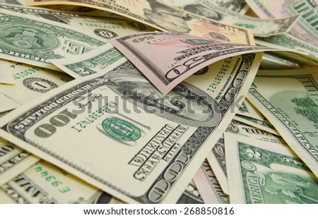 A lot of cash US dollars. Royalty-Free Stock Photo #268850816