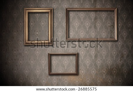 picture-frames on old dirty wall