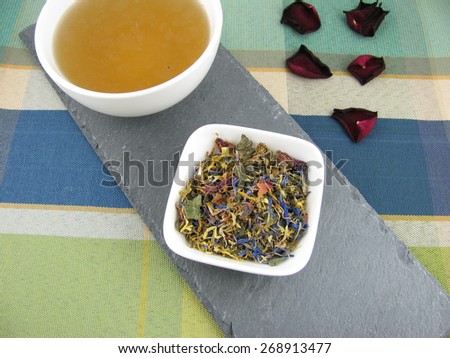 Freshly brewed flower tea
